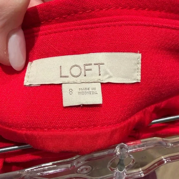 Ann Taylor Loft Tie Waist Pocket Skirt - size 8 - red - FLATTERING!!! - Picture 5 of 6